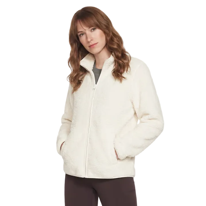 Skechers Skech-Sherpa women's off white fleece jacket