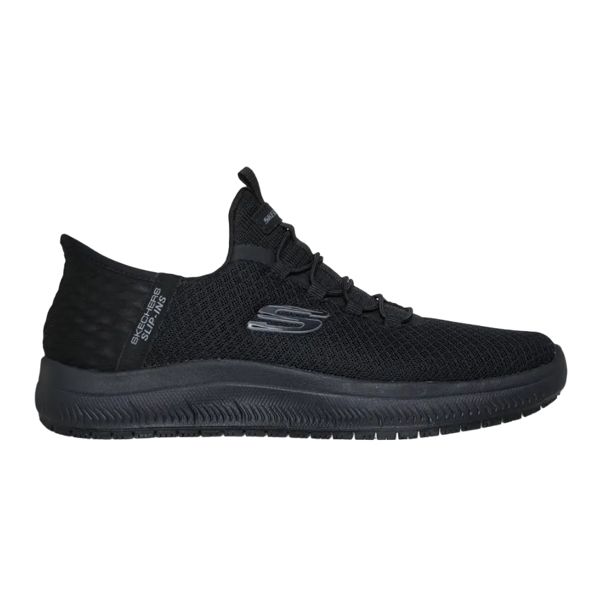 Skechers women's black slip-on work shoe