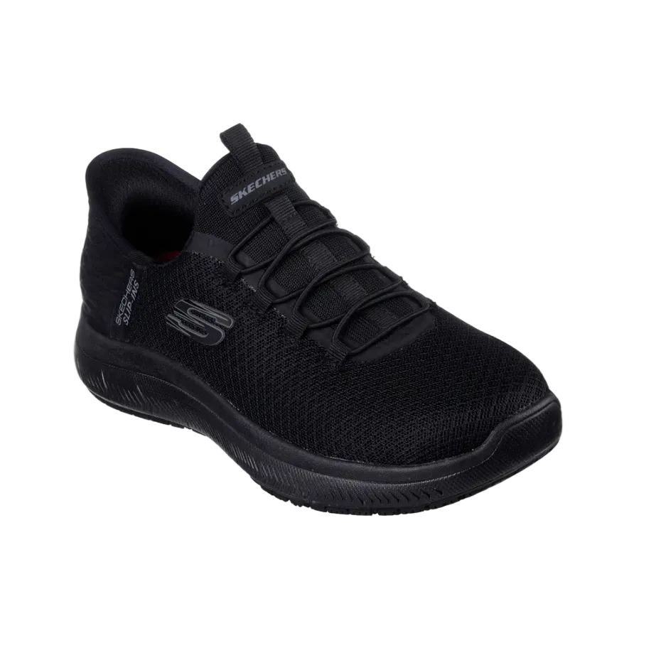 Skechers women's black slip-on work shoe