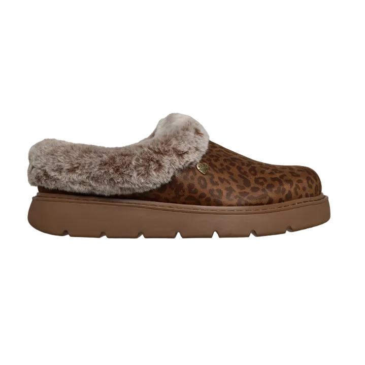 Skechers BOBS Keepsakes women's leopard print faux fur lined slippers