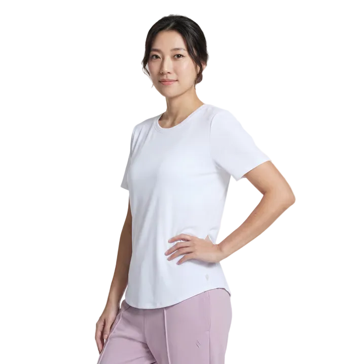 Skechers Womens Tee Go Walk Luxe Rib White