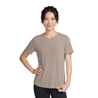 Skechers Womens Tee Go Walk Luxe Rib Taupe
