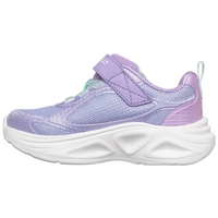 Sketchers Girls Light Up Trainer Sola Glow Dazzle Steps Lavender/Aqua