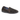 Men's brown suede slipper with black sole and blue checked lining, indoor footwear