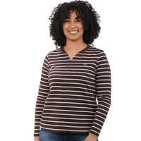 Lighthouse Womens Top Sorcha Cocoa Cream Stripe