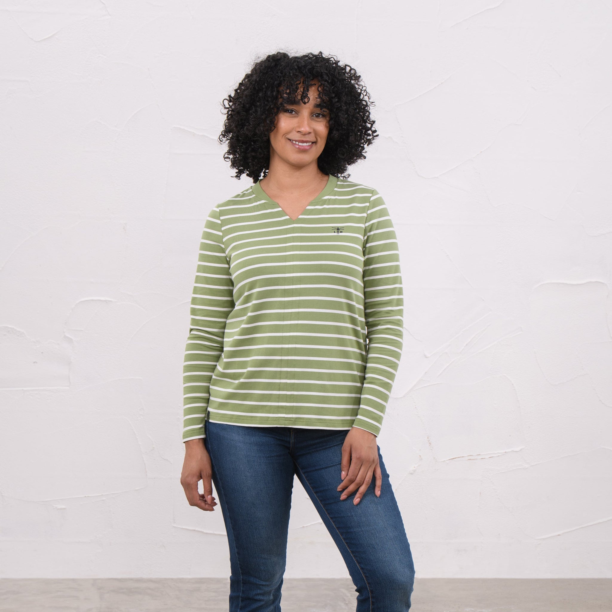 Lighthouse Womens Top Sorcha Moss Stripe