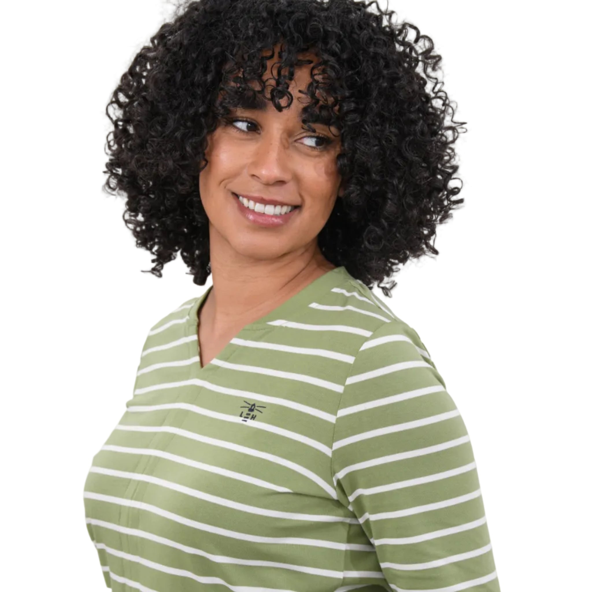 Lighthouse Womens Top Sorcha Moss Stripe