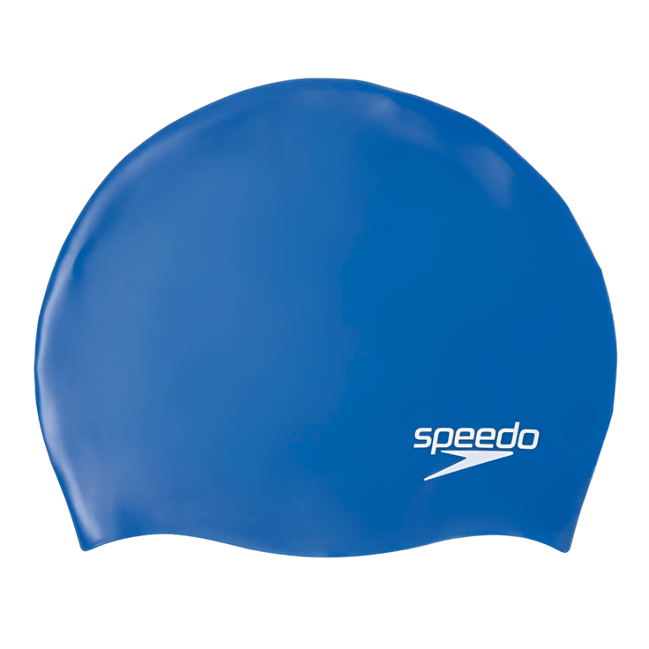 Speedo Kids Plain Moulded Silicone Cap Blue/White - Donaghys