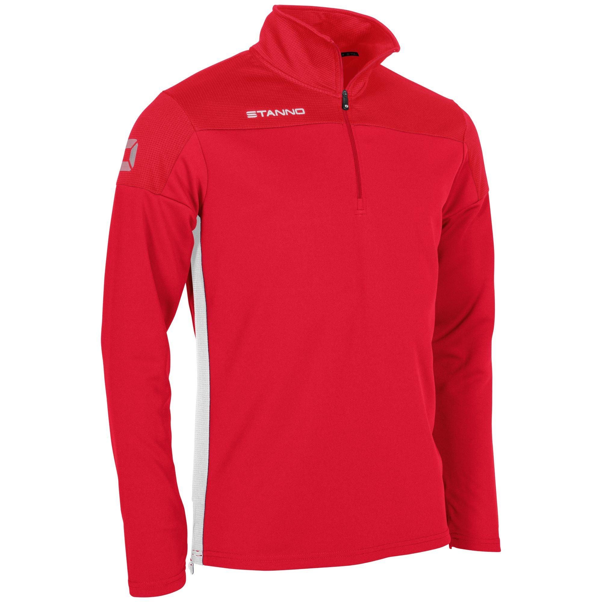Stanno Pride adults' red and white quarter-zip top