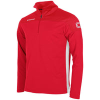 Stanno Pride adults' red and white quarter-zip top