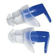 SwimTech blue and clear reusable ear plugs