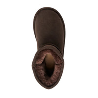 EMU Wallaby Mini girls' chocolate suede boots with merino wool lining