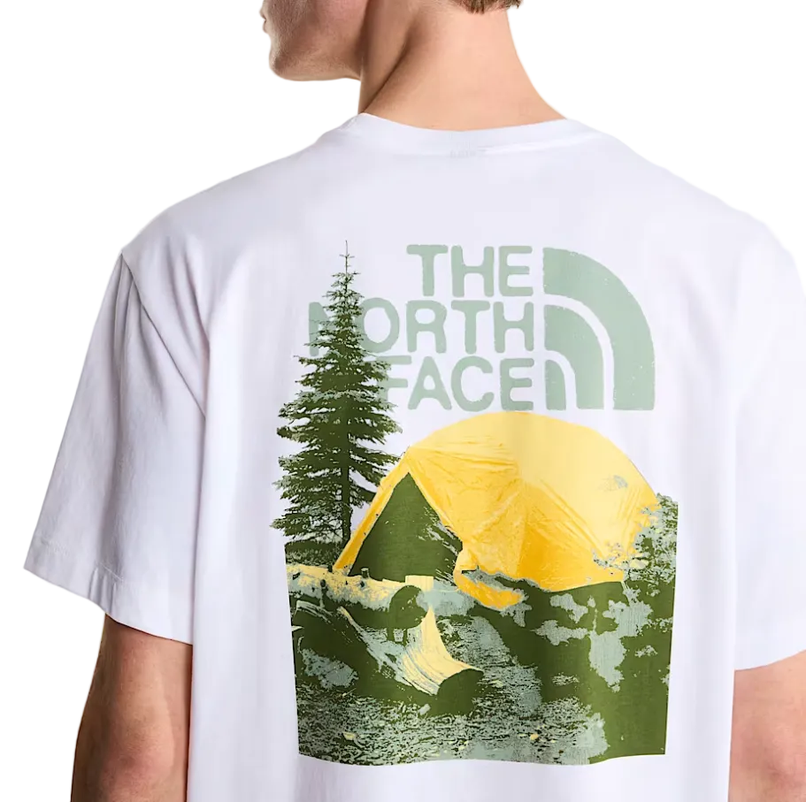 The North Face Mens T-Shirt Pitch A Tent TNF White