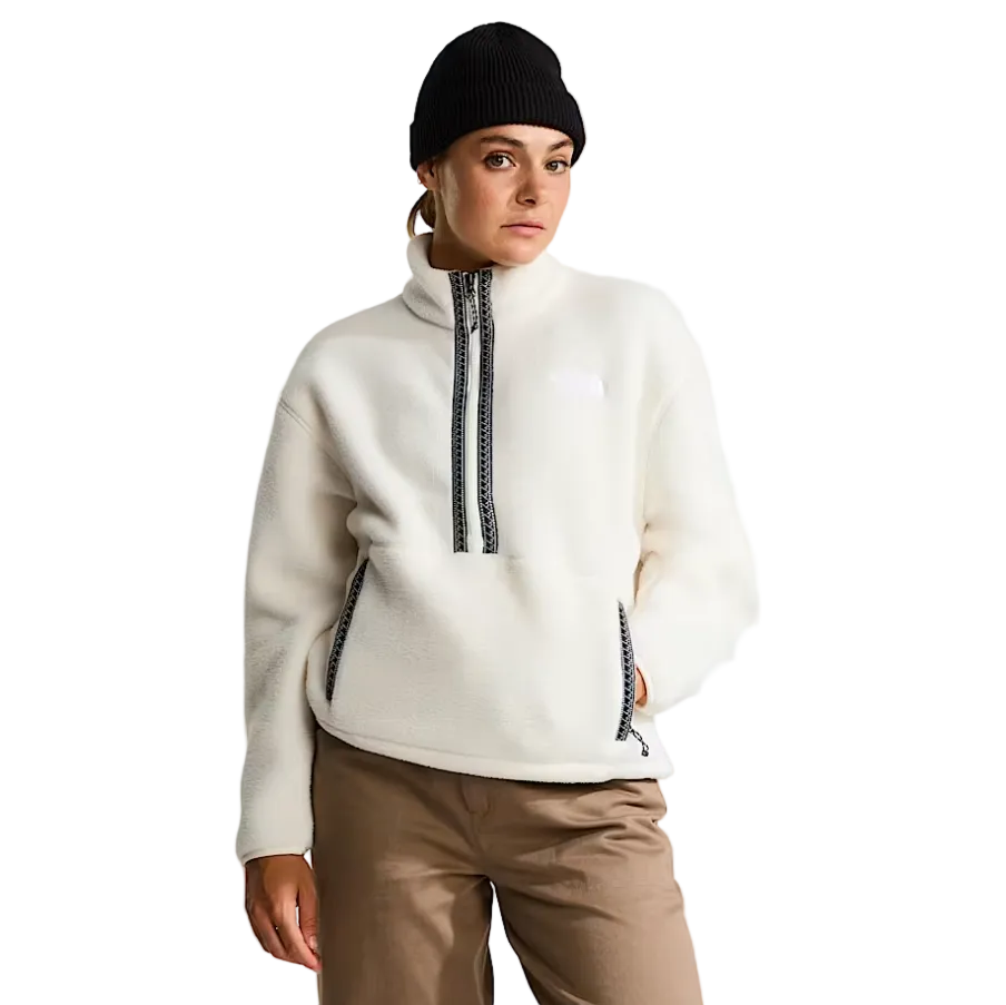 The North Face women's white quarter-zip fleece