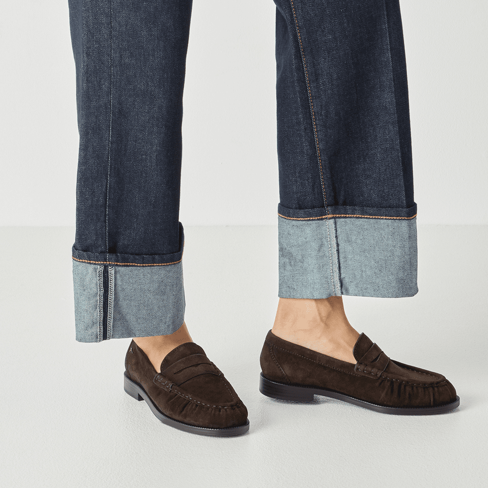 Tamaris women's brown suede loafer