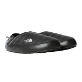 Black insulated slip-on mule slippers with quilted design and rubber soles