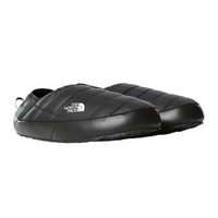 Black insulated slip-on mule slippers with quilted design and rubber soles