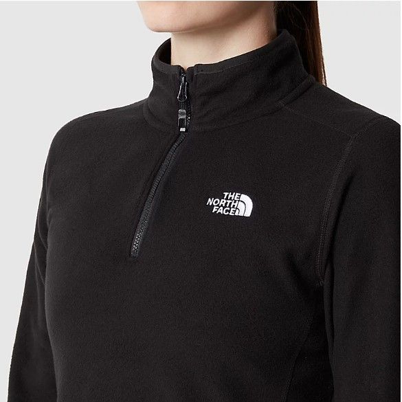 The North Face Womens 100 Glacier ¼ Zip Fleece Jacket Black