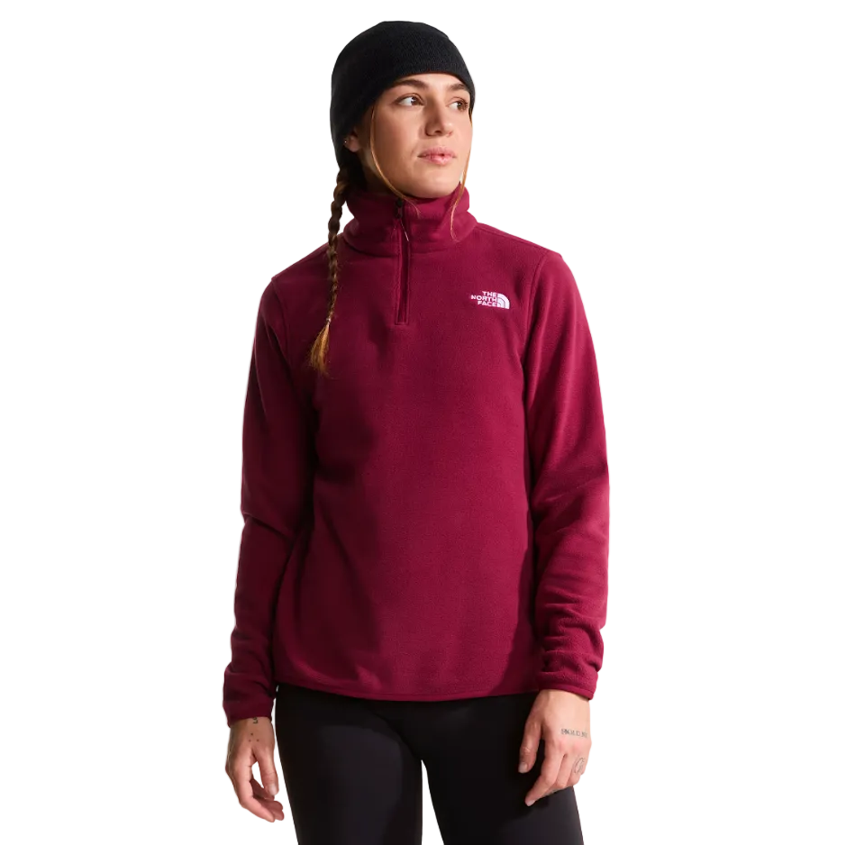 The North Face Womens Fleece Glacier 1/4 Zip Burgundy Crush