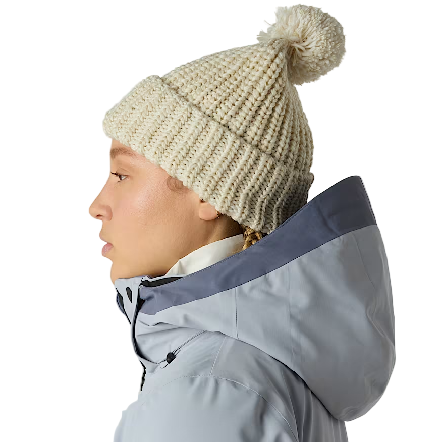 The North Face women's white chunky knit beanie