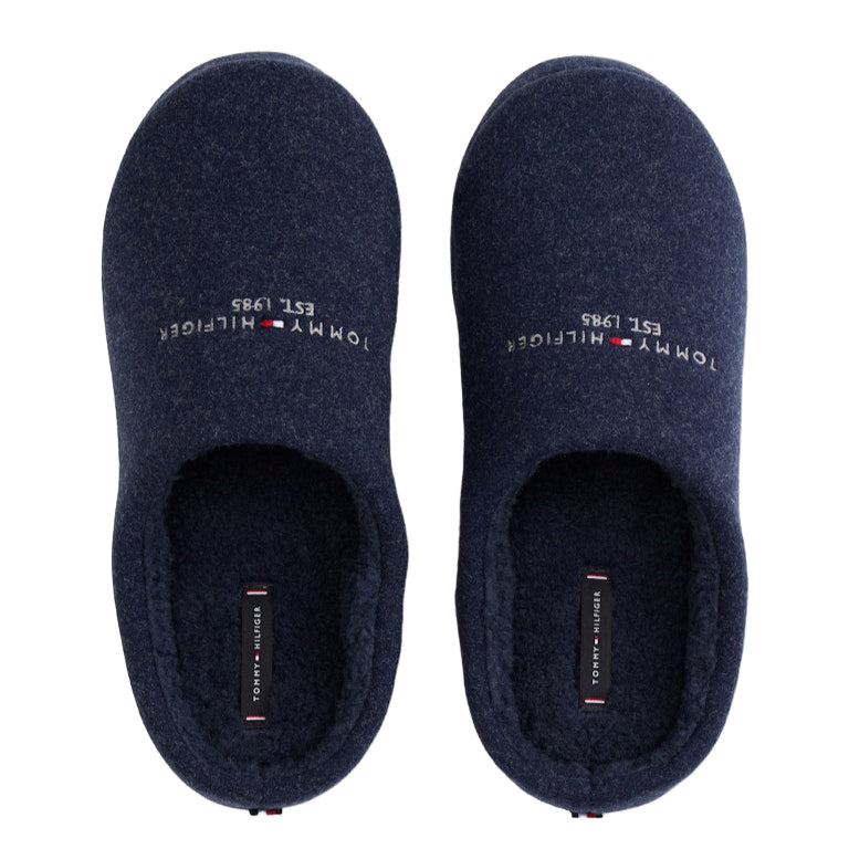 Tommy Hilfiger Mens Slippers Felt House Shoe Desert Sky - FM0FM05614 DW5