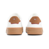 Tommy Hilfiger Mens Trainer Court Leather Detail Essential Ecru/Regatta Red