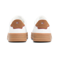 Tommy Hilfiger Mens Trainer Court Leather Detail Essential Ecru/Regatta Red