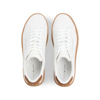 Tommy Hilfiger Mens Trainer Court Leather Detail Essential Ecru/Regatta Red
