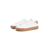 Tommy Hilfiger Mens Trainer Court Leather Detail Essential Ecru/Regatta Red