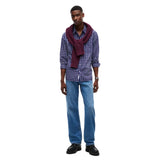 Tommy Jeans Mens Shirt Poplin Pattern Deep Marine Small Check