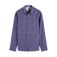 Tommy Jeans Mens Shirt Poplin Pattern Deep Marine Small Check