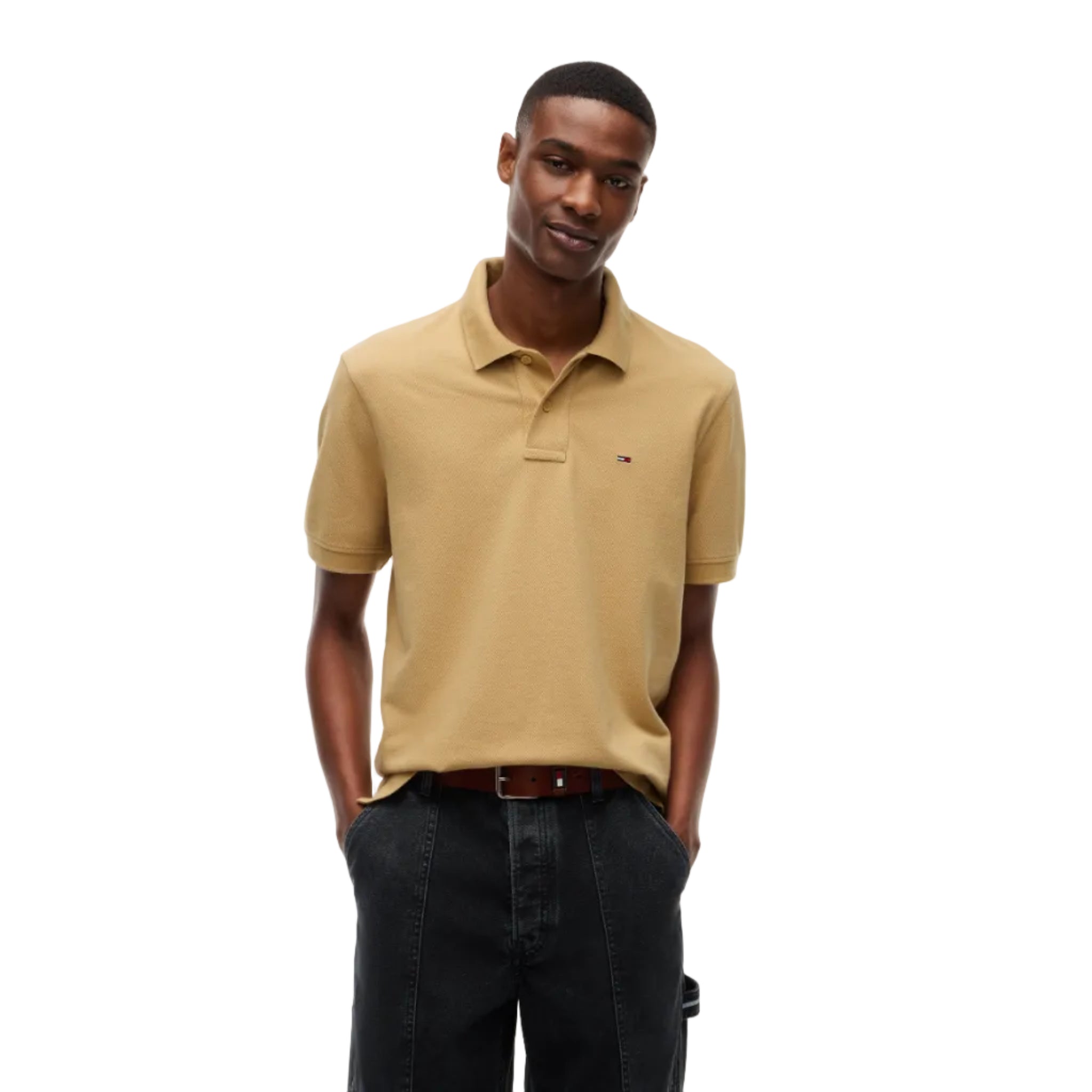 Tommy Jeans Mens Polo Essential Sandy Beige