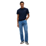 Tommy Jeans Mens T-Shirt Slim Linear Chest Dark Blue