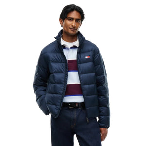 Tommy Jeans Mens Packable Light Down Ripstop Relaxed Jacket Dark Blue