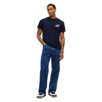 Tommy Jeans Mens T-Shirt Sign Backprint Dark Blue