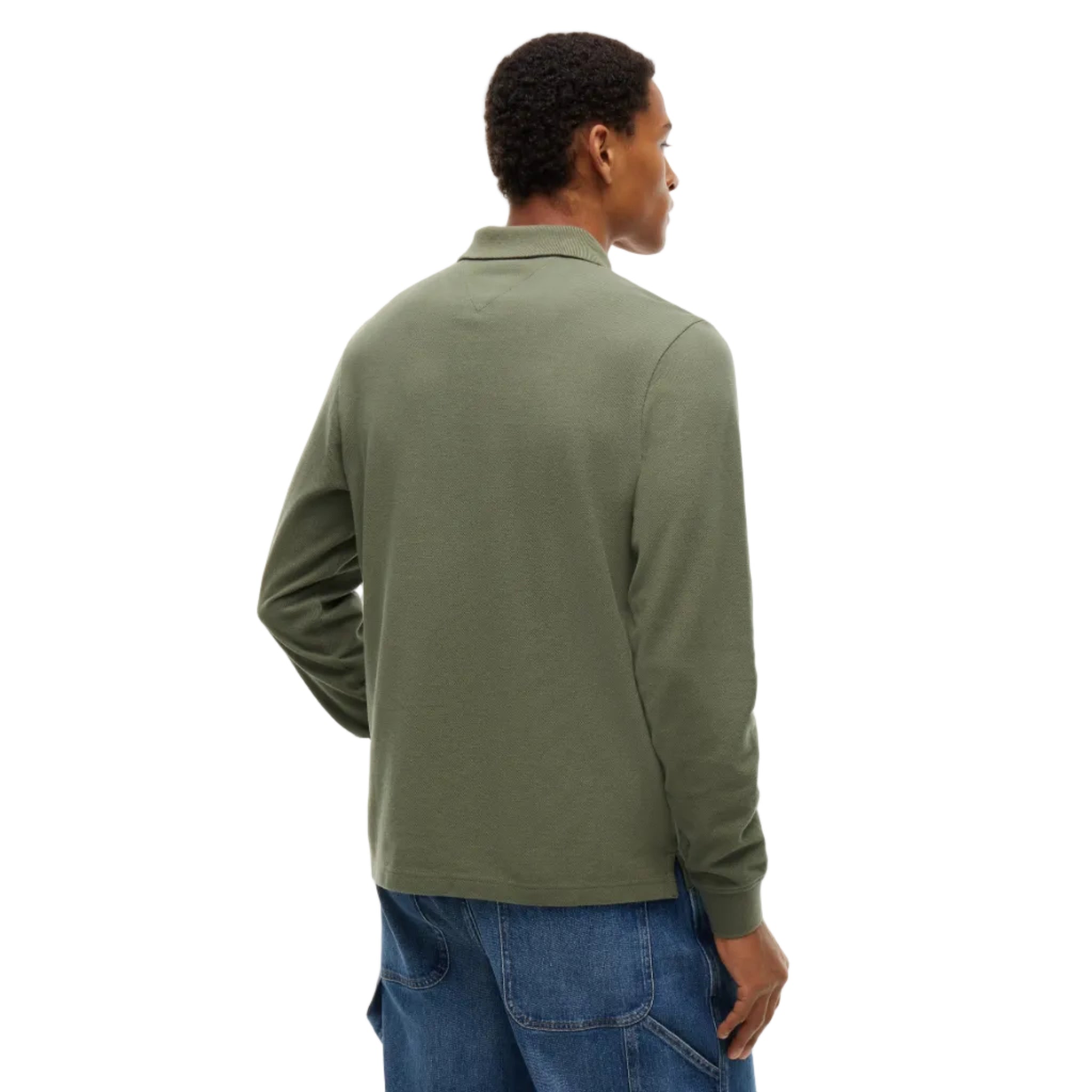 Tommy Jeans Mens Polo Essential Long Sleeve Rocky Mountain