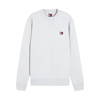 Tommy Jeans Mens Sweatshirt Badge Crewneck Ice Grey Heather