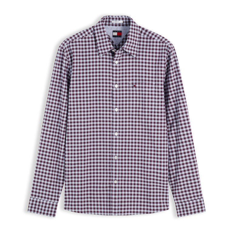 Tommy Jeans Mens Shirt Regular Check Oxford Sky Blue Check