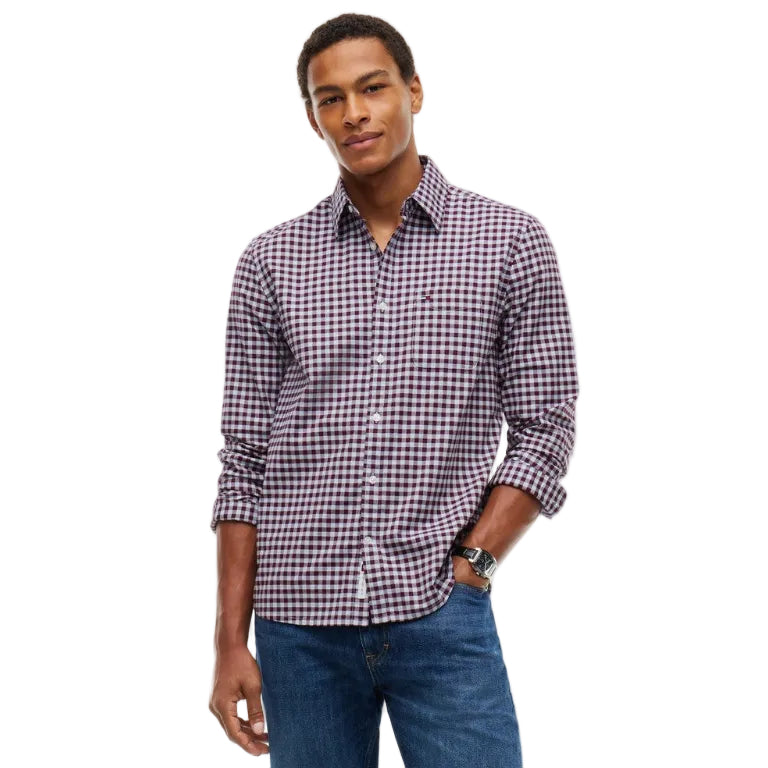 Tommy Jeans Mens Shirt Regular Check Oxford Sky Blue Check