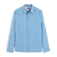 Tommy Jeans Mens Shirt Regular Dobby Check Shirt Westside Blue Small Check