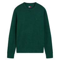 Tommy Jeans Mens Sweater Slim Essential Velvet Green