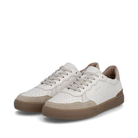 Rieker men's white suede lace-up trainer