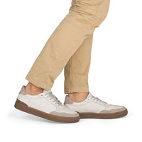Rieker men's white suede lace-up trainer