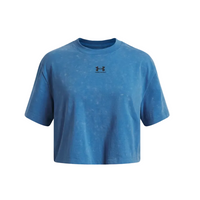 Under Armour Girls Rival Wash Short Sleeve T-Shirt Aegean Blue/Black