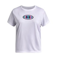 Under Armour Girls Armour Graphic Short Sleeve T-Shirt White/Purple Echo