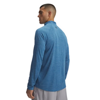Under Armour Mens 1/2 Zip Tech Textured Aegean Blue/Black