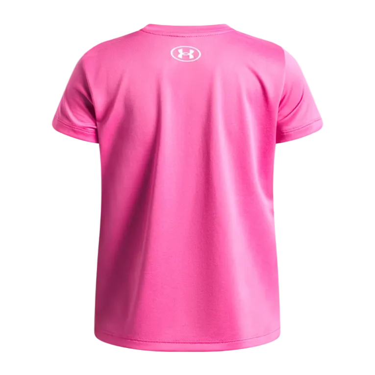 Under Armour Girls Short Sleeve Tech Tee Pink Frenzy/White
