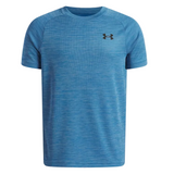 Under Armour Boys Textured Short Sleeve T-Shirt Aegean Blue/Black