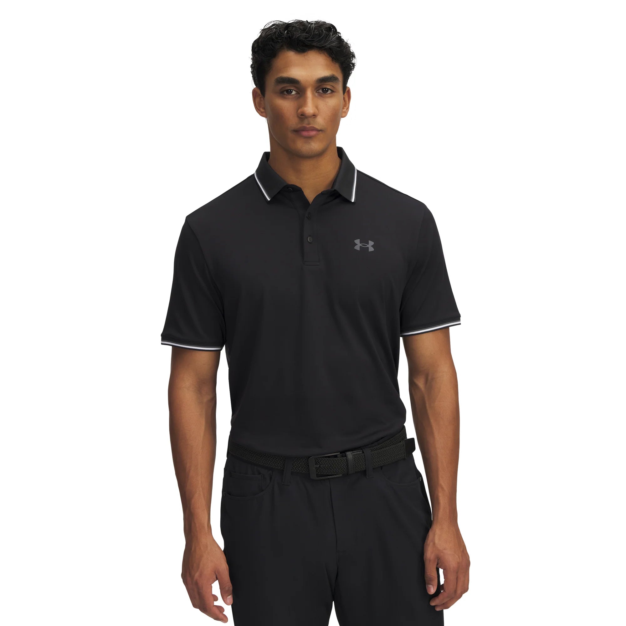 Under Armour Mens Polo Golf Playoff 3.0 Black/White/Castlerock