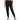 Woman wearing black joggers with drawstring waist and logo, paired with trainers, on white background